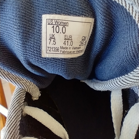 Vans Off The Wall Sneakers Women's Size 10 Lace Striped White Gray Black Shoes - Picture 10 of 10